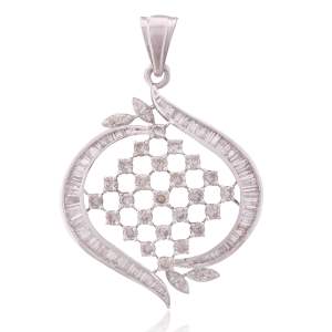 Beautifully Crafted Diamond Pendant Set with Matching Earrings in 18k gold with Certified Diamonds - PD1383P